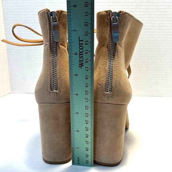 Kristin Cavallari Chinese Laundry Layton Kid Suede Tigers Eye Open Toe Booties - Picture 11 of 11